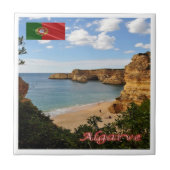 zPT027 ALGARVEビーチマリニャ,ポルトガル, タイル (正面)