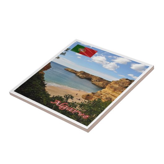 zPT027 ALGARVEビーチマリニャ,ポルトガル, タイル (側面)