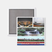 zPY003パラグアイ，モザイク，アメリカ，冷蔵庫 マグネット (正面/裏面)