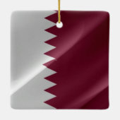 zQA002なびくカタール国旗Qatar, セラミックオーナメント (裏面)