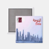 zQA006 DOHA，カタール，アジア，冷蔵庫 マグネット (正面/裏面)