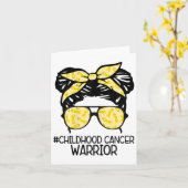 Zqxj Messy Bun Yellow Ribbon Childhood Cancer Warr カード (黄色い花)