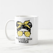 Zqxj Messy Bun Yellow Ribbon Childhood Cancer Warr コーヒーマグカップ (左)
