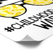 Zqxj Messy Bun Yellow Ribbon Childhood Cancer Warr ポスター (角)