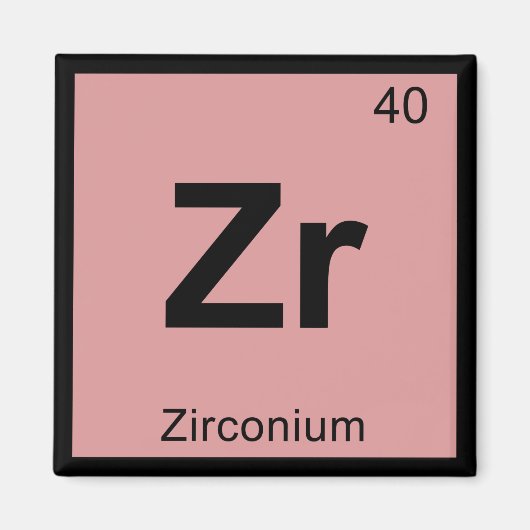 Zr - Zirconium Chemistry Periodic Table Symbol マグネット (正面)
