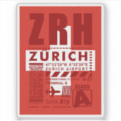 ZRHチューリッヒエアポート シール (正面)
