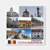 zRO007 CLUJ-NAPOCA、ルーマニア、ヨーロッパ、冷蔵庫 マグネット (正面)