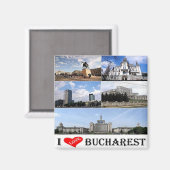 zRO010 BUCHAREST "I Love"，ルーマニア，ヨーロッパ，冷蔵庫 マグネット (正面/裏面)