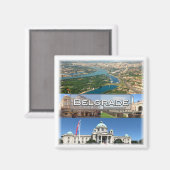 zRS005 BELGRADE、セルビア、ヨーロッパ、冷蔵庫 マグネット (正面/裏面)