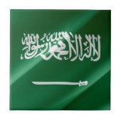 zSA002なびくサウジアラビア国旗， タイル (正面)