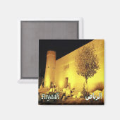 zSA014 RIYADH night Masmak Fortress，サウジアラビア， マグネット (正面/裏面)