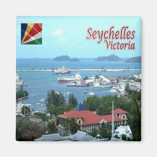 zSC018 VICTORIA,ポート,セーシェル,アフリカ,冷蔵庫 マグネット (正面)