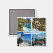 ZSC025セーシェル，モザイク，アフリカ，冷蔵庫 マグネット (正面/裏面)