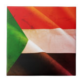 zSD002スーダン、なびく国旗、アフリカ， タイル (正面)