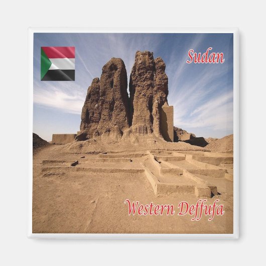 zSD003スーダン、西デフファ、アフリカ、冷蔵庫 マグネット (正面)