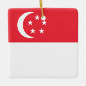 zSG001シンガポール国旗シンガポール， セラミックオーナメント (正面)