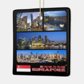 zSG003 SINGAPORE collage LION CITY，アジア， セラミックオーナメント (左)