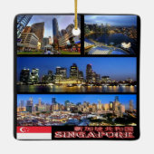 zSG003 SINGAPORE collage LION CITY，アジア， セラミックオーナメント (裏面)