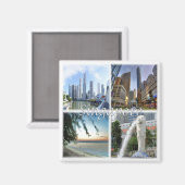 zSG005 SINGAPORE by DAY LION CITY，アジア，冷蔵庫 マグネット (正面/裏面)