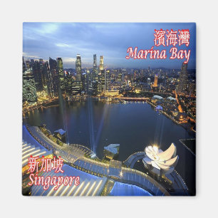zSG008 SINGAPORE SKYLINE LION CITY,アジア,冷蔵庫 マグネット