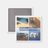 zSH002アセンション島，モザイク，アフリカ，冷蔵庫 マグネット (正面/裏面)