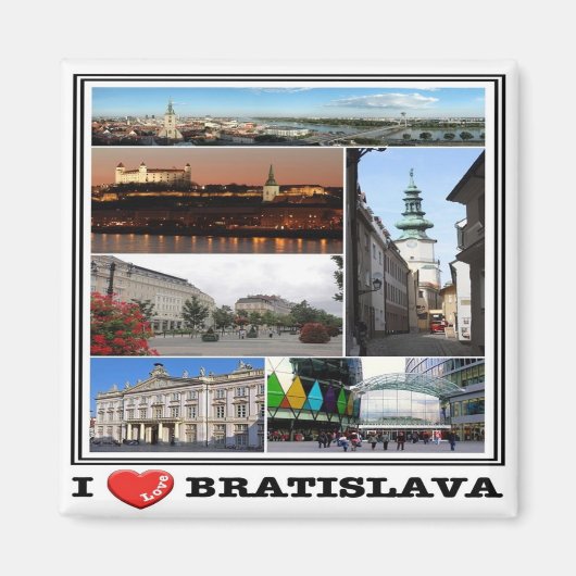 zSK012 BRATILAVA "I LOVE",スロバキア,冷蔵庫 マグネット (正面)