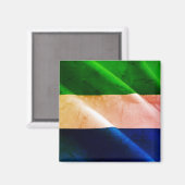 zSL002 SIERRA LEONE、なびく国旗、アフリカ、冷蔵庫 マグネット (正面/裏面)