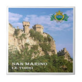 zSM006 THE TWO TOWERS, San Marino，ヨーロッパ， タイル (正面)