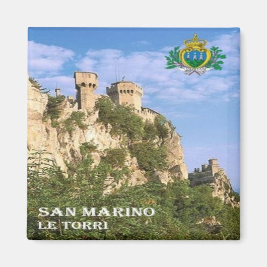 zSM006 THE TWO TOWERS, San Marino，ヨーロッパ，冷蔵庫 マグネット (正面)