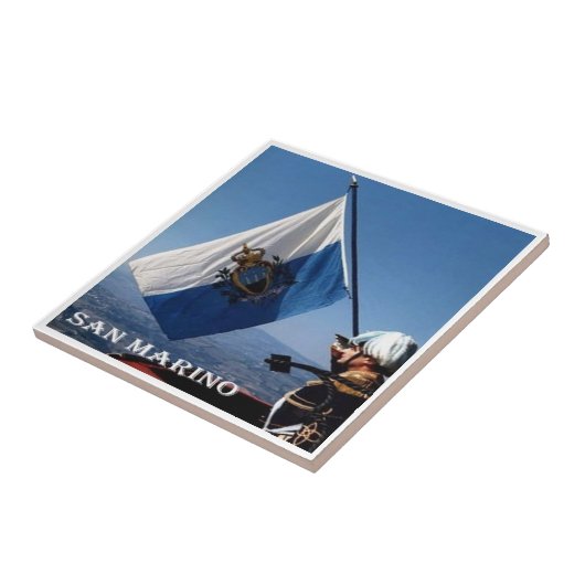 zSM008 GENDARME with flag, San marino, タイル (側面)