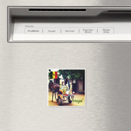 zSN003 SENEGAL,乳母車タクシー,アフリカ,冷蔵庫 マグネット (インサイチュ (食洗機))