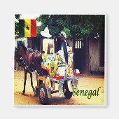 zSN003 SENEGAL,乳母車タクシー,アフリカ,冷蔵庫 マグネット (正面)
