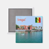zSN008 SENEGAL，ゴレ島のポート島，冷蔵庫 マグネット (正面/裏面)