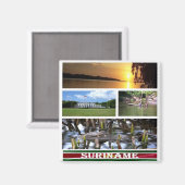 zSR003 SURINAME，モザイク，アメリカ，冷蔵庫 マグネット (正面/裏面)