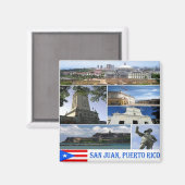 zSR019 PUERTO RICO, Mosaic, San Juan,冷蔵庫 マグネット (正面/裏面)