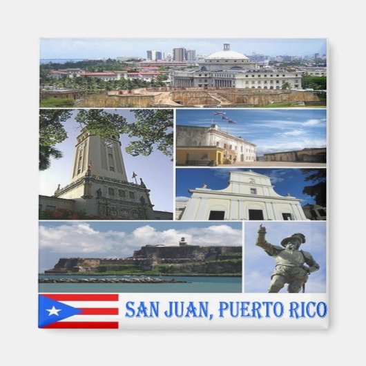 zSR019 PUERTO RICO, Mosaic, San Juan,冷蔵庫 マグネット (正面)