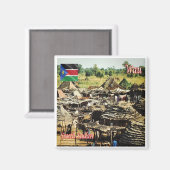 zSS005 WAU、ハッツ外、南スーダン・アフリカ冷蔵庫 マグネット (正面/裏面)