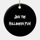 ZSSGのカボチャ、幽霊と魔女とのハロウィーンおもしろい セラミックオーナメント (裏面)