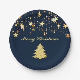 ZSSGのクリスマス金ゴールド星と木 ペーパープレート