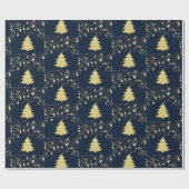 ZSSGのクリスマス金ゴールド星と木 ラッピングペーパー (フラット)