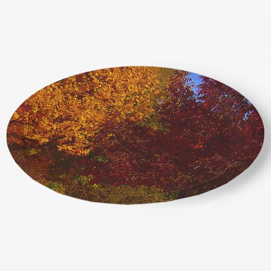 ZSSPG，黄と紫の紅葉 ペーパープレート (アングル)