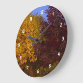 ZSSPG,黄と紫の紅葉 ラージ壁時計 (傾斜)