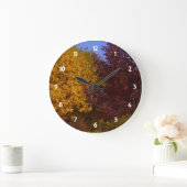 ZSSPG,黄と紫の紅葉 ラージ壁時計 (ホーム)