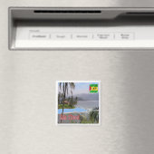 zST003 SAO TOME'，パノラマ，アフリカ，冷蔵庫 マグネット (インサイチュ (食洗機))