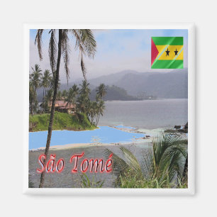 zST003 SAO TOME',パノラマ,アフリカ,冷蔵庫 マグネット