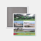 zST007 SAO TOME'とPRINCIPE,モザイク,冷蔵庫 マグネット (正面/裏面)