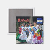 zSV007 EL SALVADOR，フィエスタスパトリアス，アメリカ，冷蔵庫 マグネット (正面/裏面)