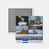 zSV010エルサルバドル、モザイク、アメリカ、冷蔵庫 マグネット (正面/裏面)