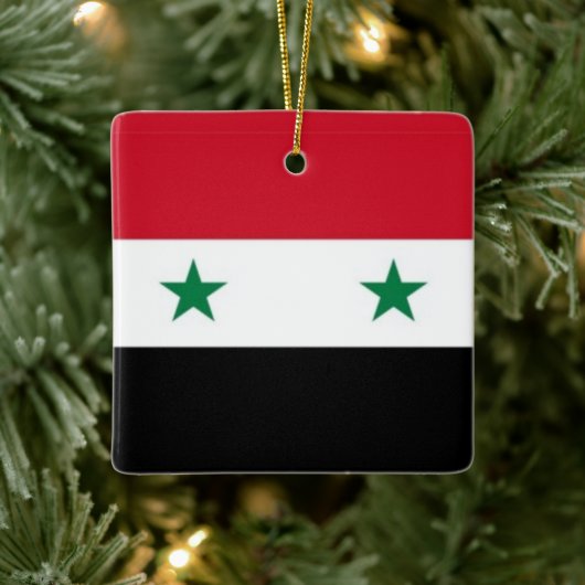 zSY001 シリアの国旗 シリア セラミックオーナメント (ツリー)