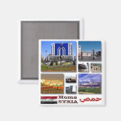 zSY006 collage of HOMS Syria，アジア，冷蔵庫 マグネット (正面/裏面)